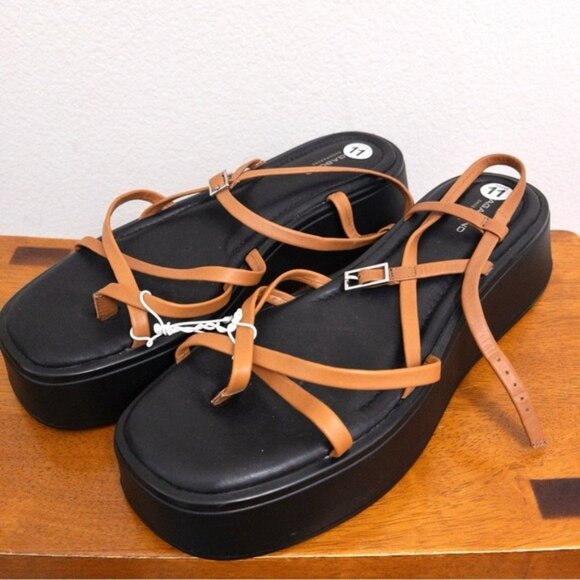 NWT Vagabond Courtney Strappy Leather Flatform Sandal 41 Cognac Platform 11 - Picture 6 of 13
